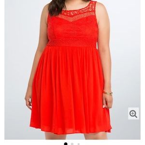 Torrid Red lace skater dress